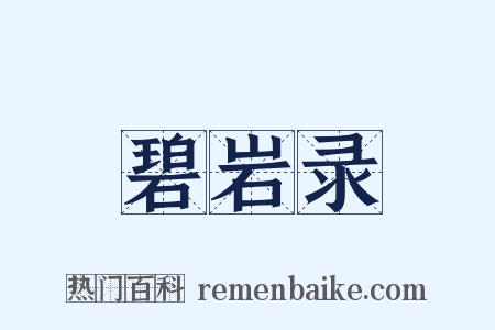 碧岩录是什么意思的图片